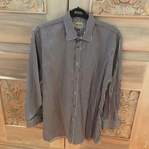 Ted Baker Blue White Striped Button Down